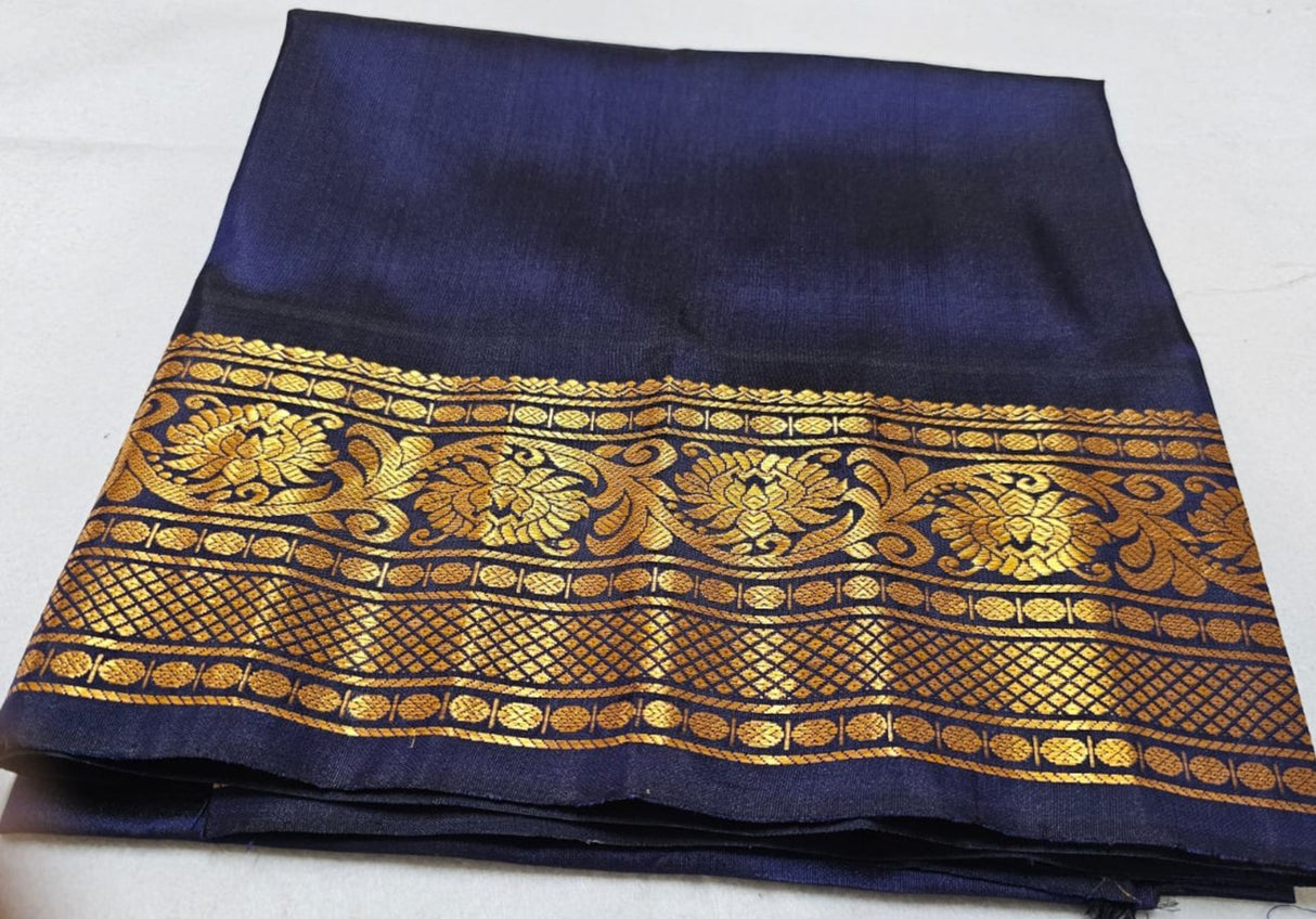 Gadwal Handloom Pure Silk Silver Zari  BLR 34