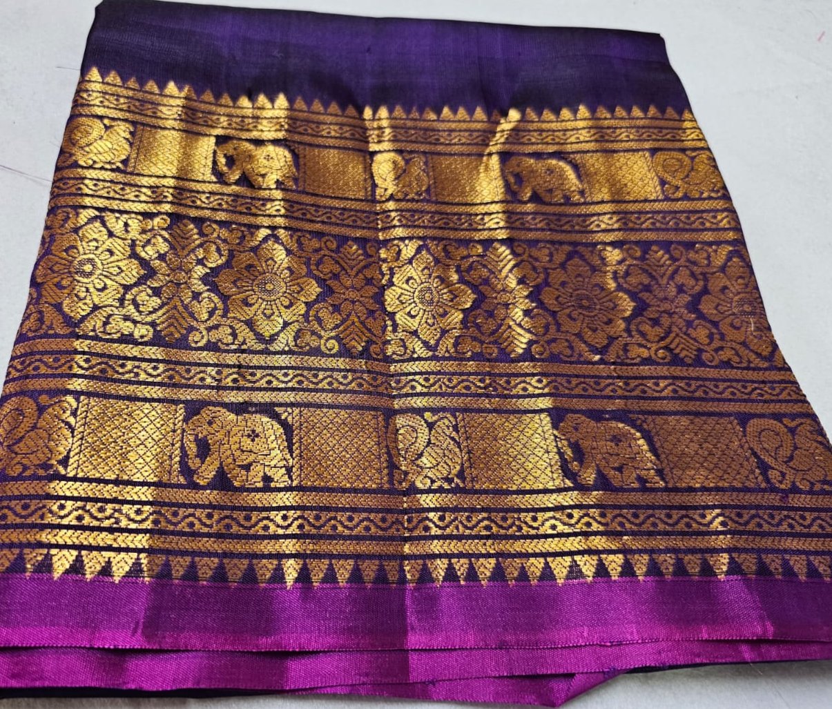 Long Border Kanchi Gadwal Handloom Pure Silk BLR