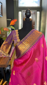Pink Lavender Gadwal Pure SIlk