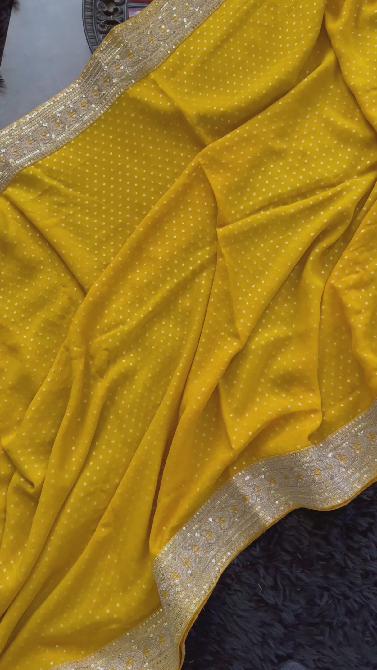 Yellow Georgette With Sabyasachi Borders