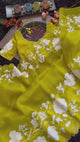 Soft Chartreuse Organza With Applique