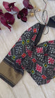 Black Ikkat Pure Silk Blouse 38