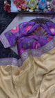 Violet Beige Gold Shimmer Tissue Crepe